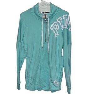 PINK Victoria's Secret Aqua Half Zip-Up